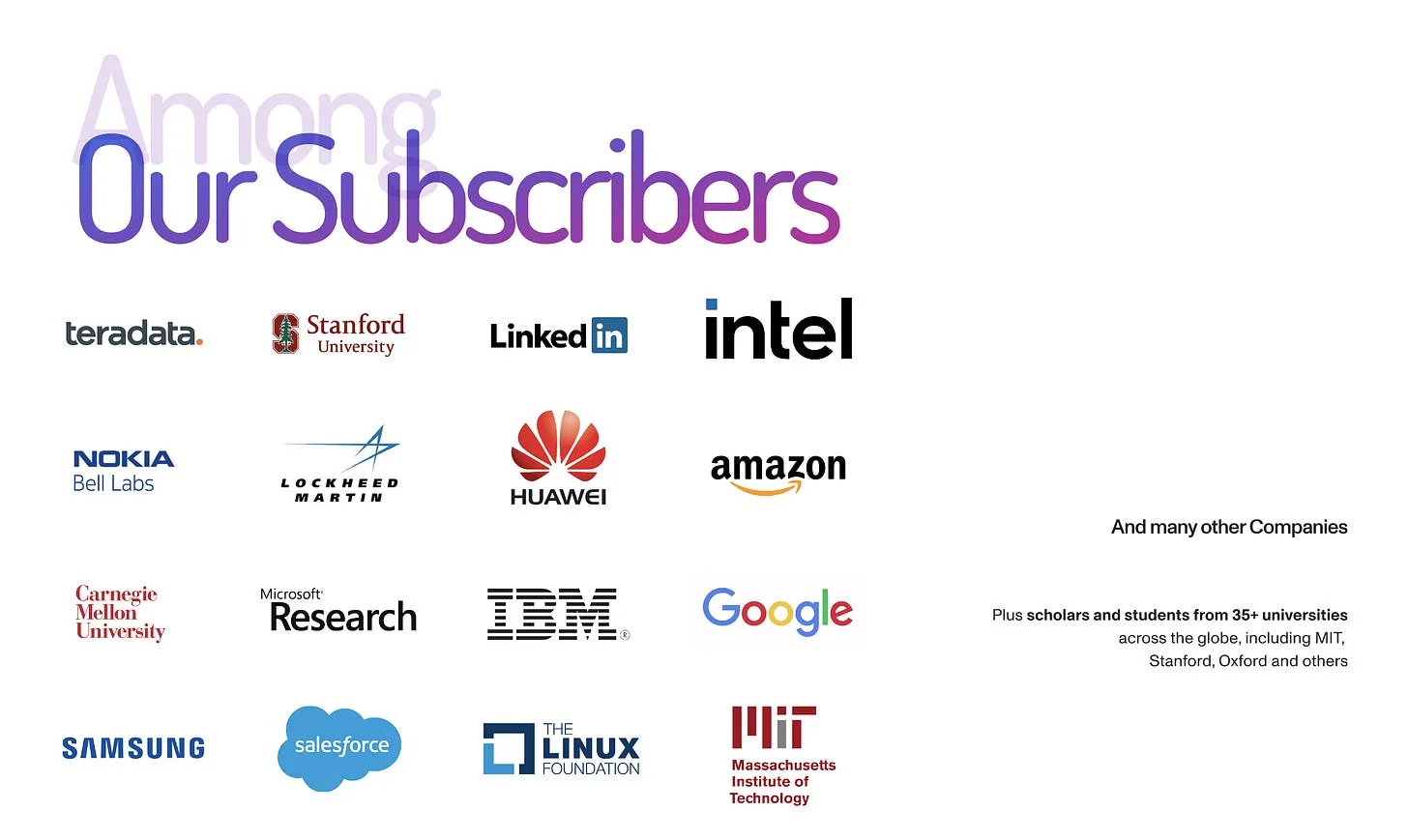 TheSequence subscriber overview showing technology companies, research organizations, and universities represented among its readership